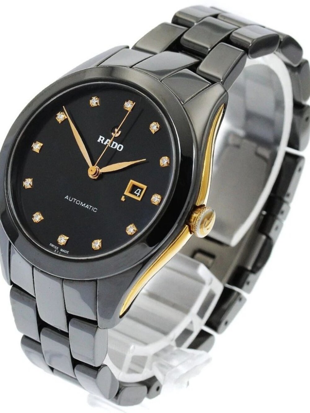 RADO Hyper chrome R32255712 12P diamond black Dial Automatic Ladies Watch_905912